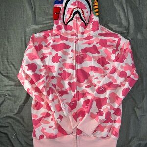 Bape Pink Camo Shark Hoodie